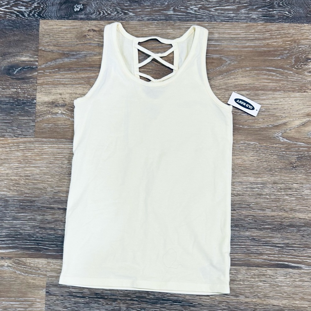 Pale yellow Sleeveless Cut Out Tank Top size large